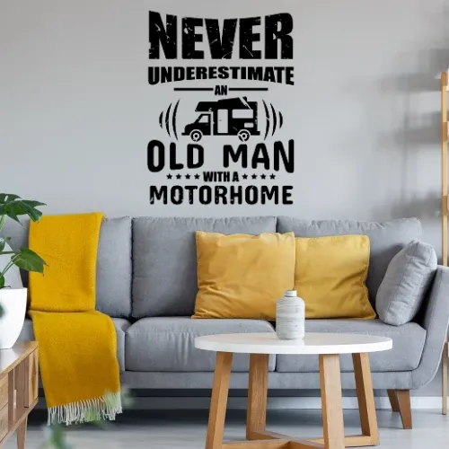 WOMO Wohnmobil Camper Camping Rentner Old Man Wandtattoo
