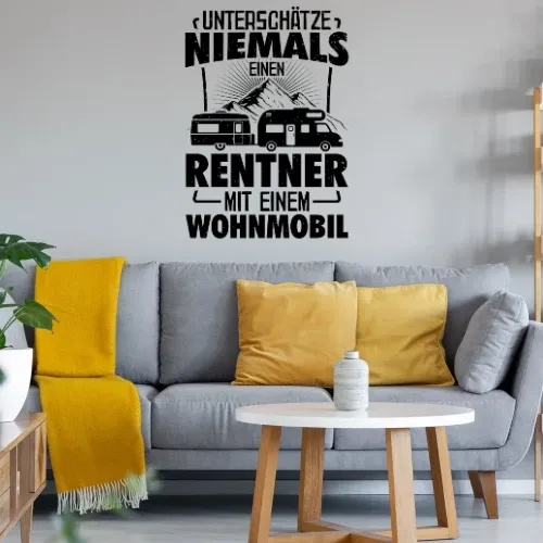 Womo Wohnmobil Rente Opa Rentner Camper Wohnwagen Wandtattoo