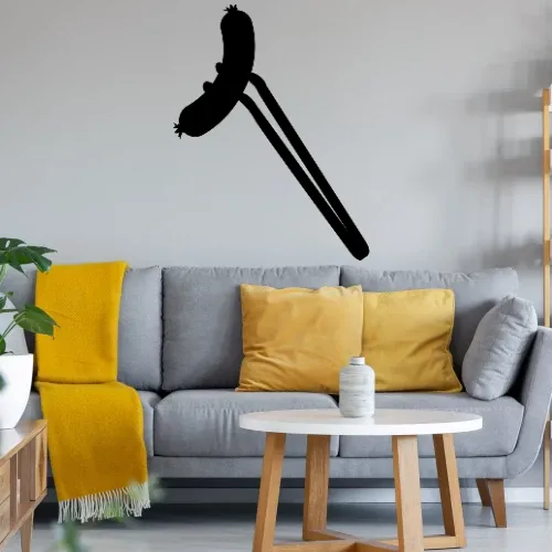 Wurst auf Grillzange Wandtattoo