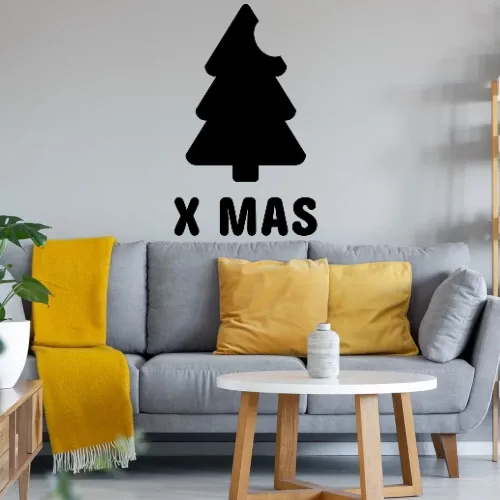 X Mas Weihnachtsbaum Wandtattoo