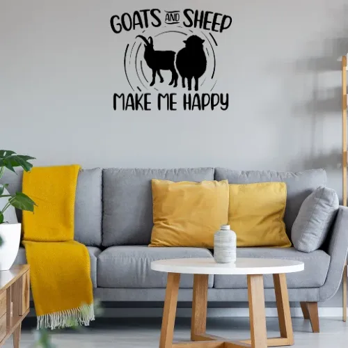 Ziegen und Schafe machen mich glücklich - Landwirt Sonstig. Wandtattoo
